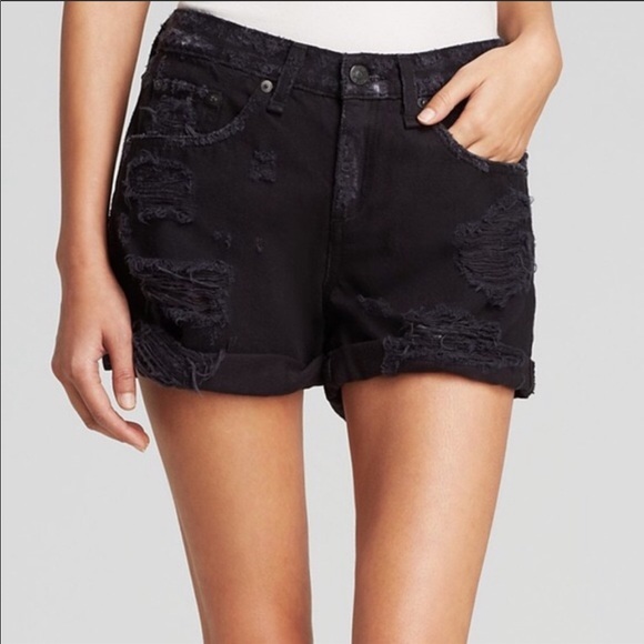 rag & bone Pants - Rag & Bone Distressed Boyfriend Denim Shorts